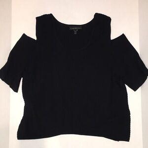 Lane Bryant Black Cold Shoulder Knit Top – Size 18/20